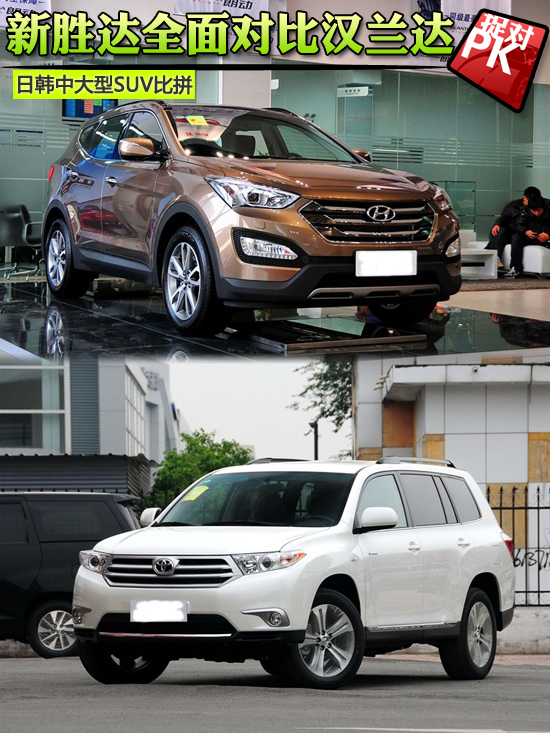 日韩中大型SUV比拼 新胜达VDPK汉兰达