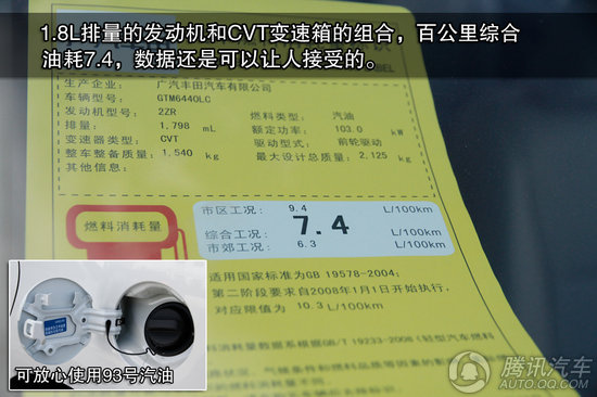 2011款 丰田逸致1.8L CVT豪华多功能版 重点图解
