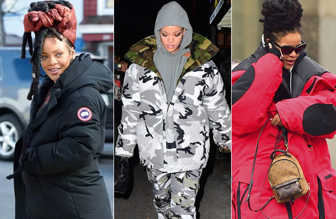 Rihanna多次穿“加拿大鹅”出街 Rihanna多次穿“加拿大鹅”出街