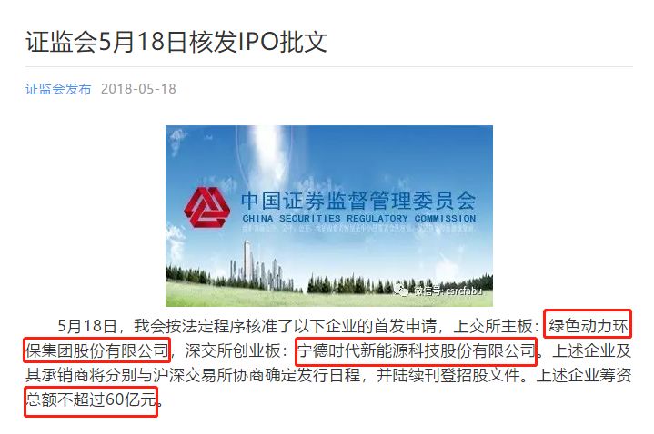 千亿独角兽获IPO批文 宁德时代将是创业板新