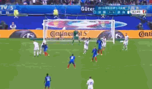 欧洲杯-法国5-2冰岛进4强 吉鲁2球双核皆传射
