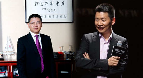 左图为均瑶集团董事长王均金,右图为美特斯邦威董事长周成建