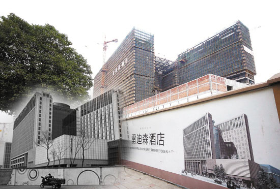 图为宁波雷迪森世嘉酒店,该酒店于2008年开建,计划在2012年开业,截至目前,该酒店仍未开业