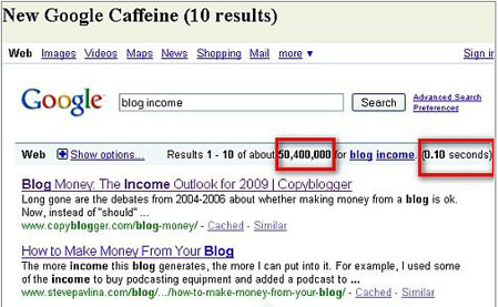 谷歌完成Caffeine索引系统开发：时效性增50%